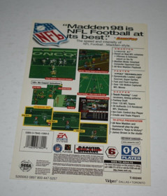 MADDEN 98  Sega Saturn Vtg Toys 'R' Us  VIDPRO CARD a