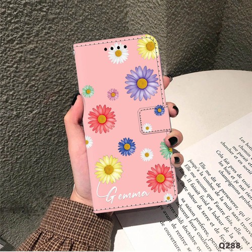 Custom Name Flower Leather Phone Case Cover For iPhone 16 Pro Max 15 14 13 12 11 - Picture 24 of 48