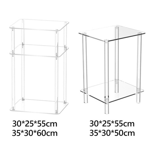 Acrylic Side Table Easy Assembly Clear NightStand for Living Room Kitchen - Picture 2 of 30