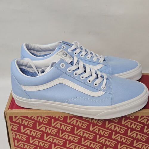 Vans Old Skool Trainers Pastel Blue UK Size 9 New Shoes Classic White Unisex