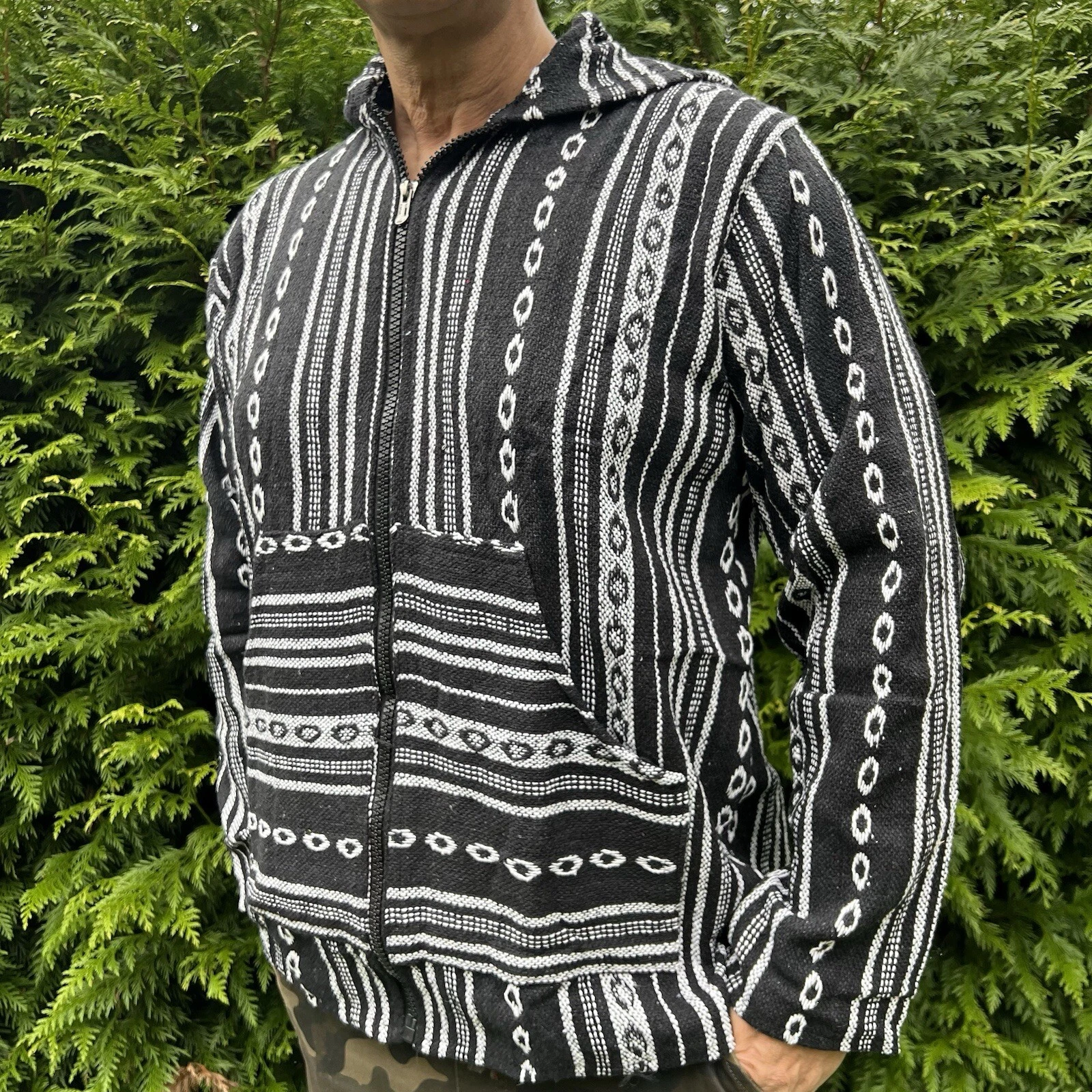 SACAI Giacca Baja Gheri giacca con cappuccio colorata felpa con cappuccio tasca canguro hippie Goa Psy Flair