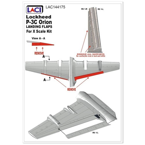 1/144 LACI 144175 P-3C Orion Flaps for XScale Model Kit 3D Printed - Picture 2 of 7