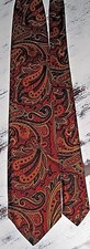 VTG BURDINES TIE Cravat WILD PSYCO PAISLEY NECKTIE MOB ROCKABILLY SWING SILK EUC