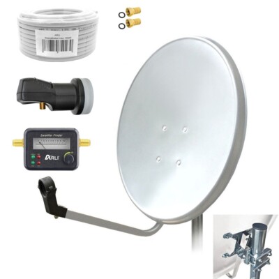 60cm HD Digital Sat Anlage Single Lnb Satfinder 10m Kabel 135dB 1 Teilnehmer 4K
