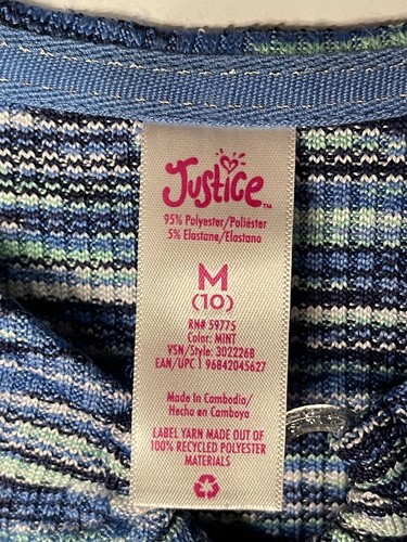 Justice Space Dye Flare Sleeve Top Blue Multiple Sizes - Picture 18 of 50