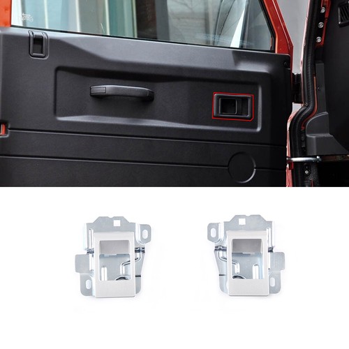 2PCS Sliver Alloy Inner Handle Trim Replacement For Land Rover Defender 04-18 - Picture 2 of 9