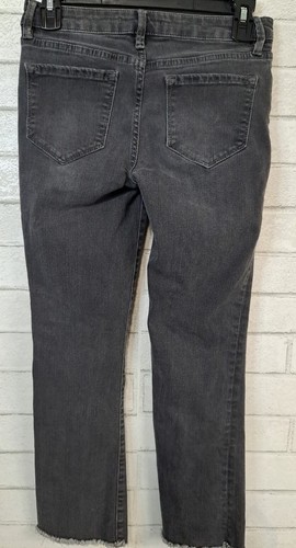 Free People Jeans Womem's Size 26W Gray Denim Cropped Raw Hem Low Rise 5 Pocket - Picture 4 of 5