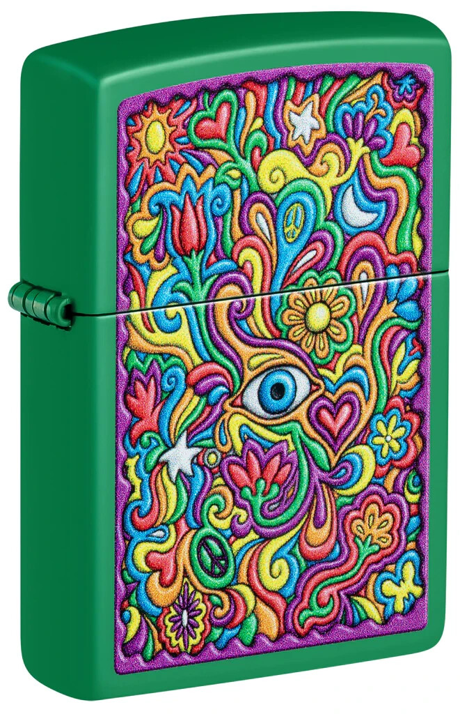 Zippo 48957, Абстрактный необычный дизайн, Зажигалка травянисто-зеленого цвета, НОВАЯ