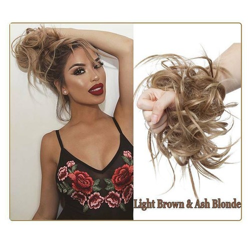 AU Thick Messy Bun Hair Piece Scrunchie Updo Wrap Hair Extensions Real as humKU - Picture 19 of 23