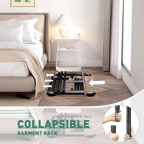 Heavy Duty Adjustable Closet Storage Shelf Metal Garment Rack Clothes Organizer - Picture 4 of 18