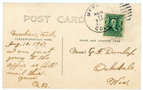 1907 RPPC Postcard Meeker Colorado School Posted - Bild 2 von 2