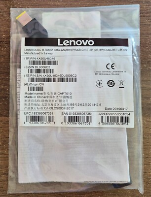 Original Lenovo USB-C auf Slim-Tip Kabel Adapter 0,018m - 4X90U45346 - CAPT010