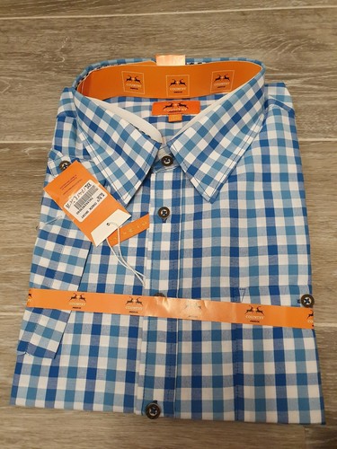 Herren neu mit Etikett Country Maddox schmale Passform blau kariert 2XL 45/46 - Bild 1 von 8