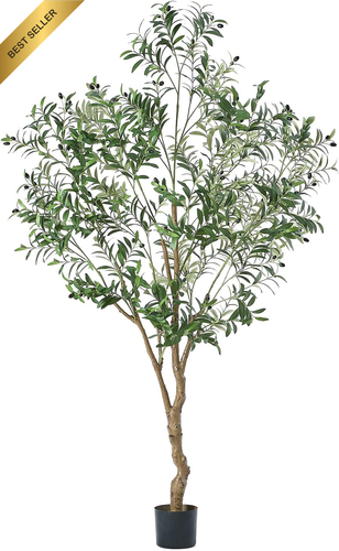 7FT Artificial Olive Tree, Tall Faux Plant with 2000 Leaves for Home Decor - Picture 11 of 12