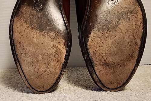 VINTAGE Stuart McGuire Men's Leather Loafers Size 8 EEE Made In Italy Burgandy - Picture 21 of 23