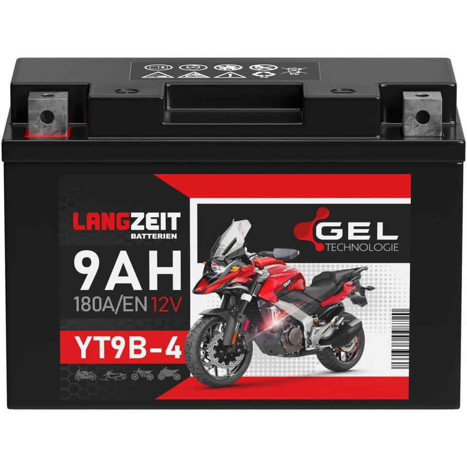 Batterie moto longue durée YT9B-4 GEL 9Ah 12V 180A/EN 50801 50815 YT9B-BS GT9B-4 - Photo 4/4