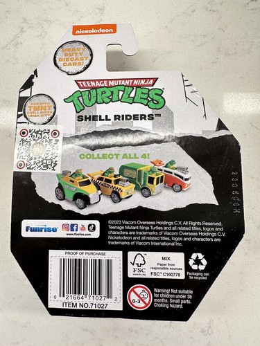 2023 Funrise Teenage Mutant Ninja Turtles Nickelodeon Shell Riders Set Of 4 Cars - Picture 9 of 9