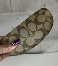 Coach Signature C Monogram Tan Brown Clamshell Eye Glasses Hard Case 6