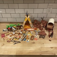 Vintage Playmobil Native American Lot Figures...