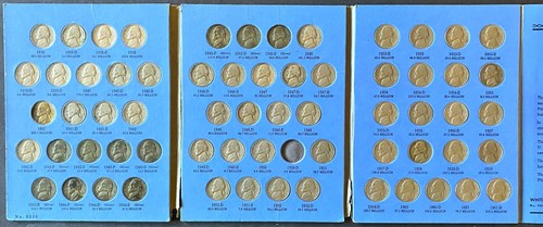 US JEFFERSON 5 CENT NICKEL NEAR COMPLETE COIN SET (1938 - 1961) IN WHITMAN ALBUM - Picture 2 of 7