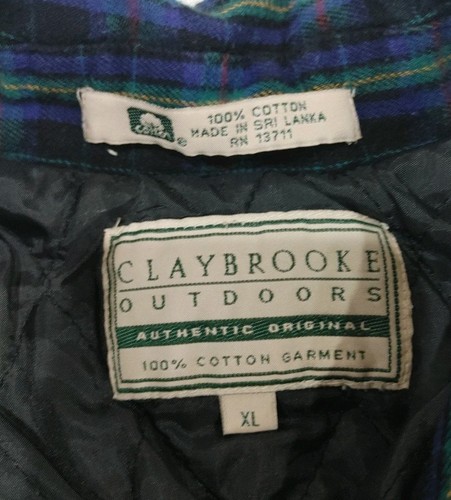 Claybrooke Shacket Outdoor Multi Plaid Flanella Patta Tasche Full Zip Uomo XL - Foto 2 di 9