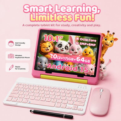 10'' Kids Tablet Android 15 Kid Mode Learning Pad For 2-12Y Educational Octa-Core