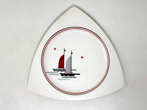 ART DECO Triangular Viktor Schrekengost Tricorne By Salem SAILBOAT Lunch Plate 2