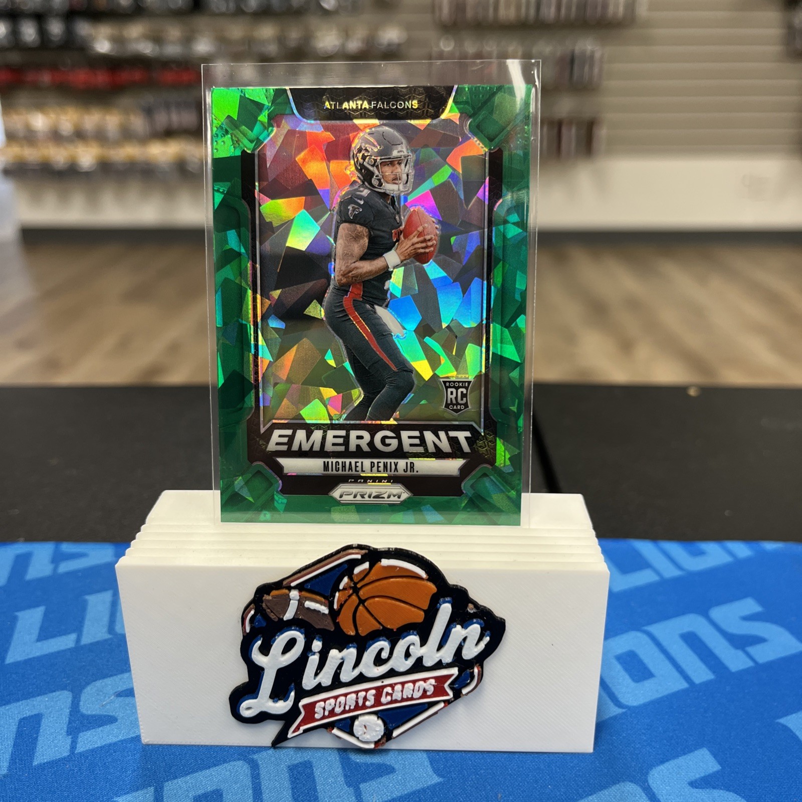 2024 Panini Prizm - Emergent Michael Penix Jr. #20 Green Cracked Ice Prizm (RC)