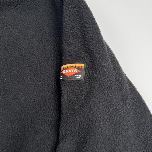Orvis Jacket Mens 2XL Black Full Zip Fleece Outdoor Warm Hiking Coat Casual - Picture 3 of 12