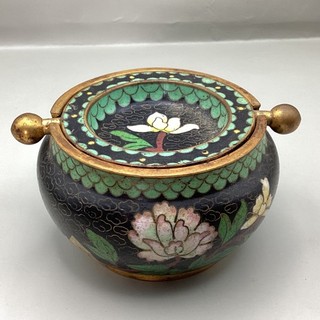 Vintage Chinese Cloisonne Ashtray & Pot With Removable Swivel Lid (C1) NS#8125