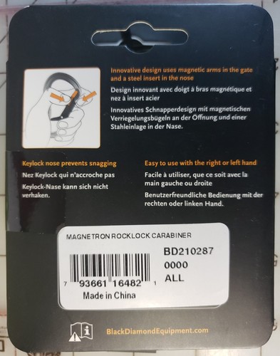 NEW, BLACK DIAMOND ROCKLOCK MAGNETRON CARABINER - Picture 3 of 4