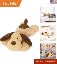 32 Inch 5Lbs Weighted Dog Stuffed Animals, Giant Large Weighted Stuffed Dog P...