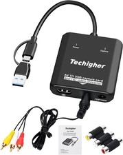 VHS to Digital Converter  RCA HDMI Adapter USB Video Capture Card BLACK