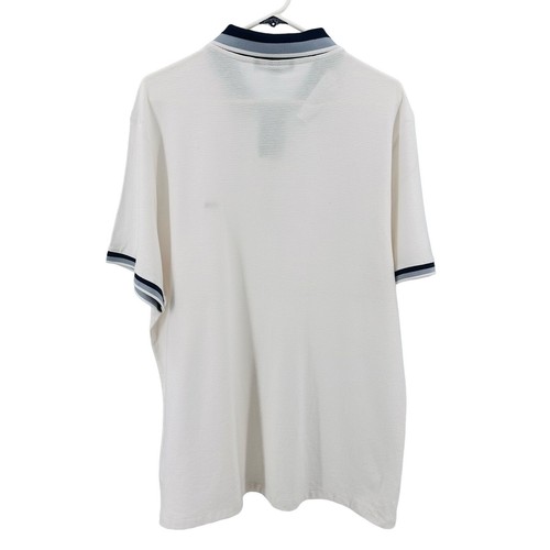 Michael Kors White Polo Shirt Men's XL Short Sleeve Navy Collar Classic Fit Golf - Picture 3 of 7