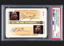 2002 UD Generations MICHAEL JORDAN/KOBE BRYANT #/25 All-Time Dual Auto PSA 9