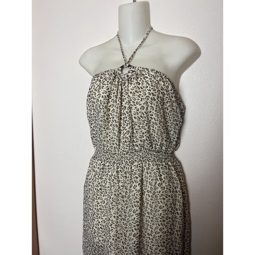 Tuta senza spalline Lola Halter semi trasparente stampa animalier leopardata taglia media - Foto 2 di 10