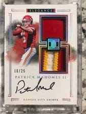 2017 Impeccable Patrick Mahomes II RC Rookie Elegance Dual Patch Auto #16/25 (DC