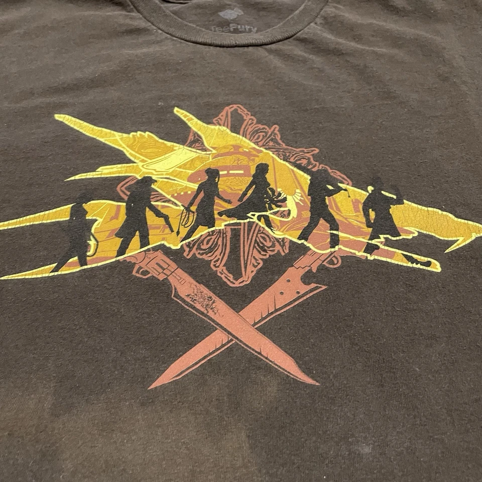 Camiseta Final Fantasy VIII 8 Adulto Grande Marrón Manga Corta Gráfica Juegos Y2K Hombres Foto 3 de 4
