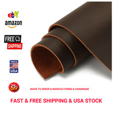Leather Sheets for Crafts Full Grain Cowhide Leather Tooling 8x12 Brown 2mm
