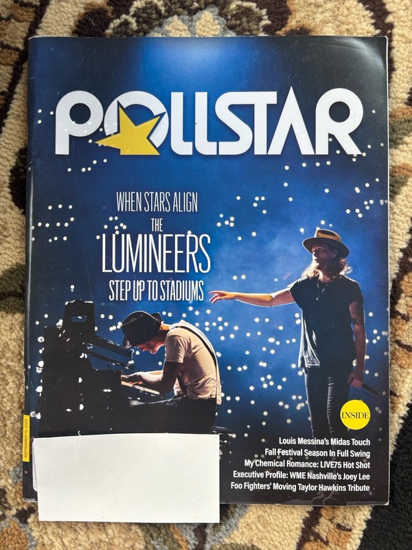THE LUMINEERS Pollstar Magazine music band RARE industry address label
