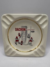 Vintage DuPont Dacron Firehose Ashtray White Enameled 5”