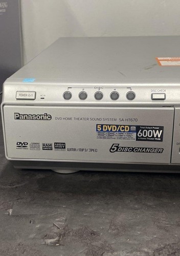 Panasonic SA-HT670 DVD Home Theater Sound System 5 dischi Changer ricevitore - Foto 2 di 6
