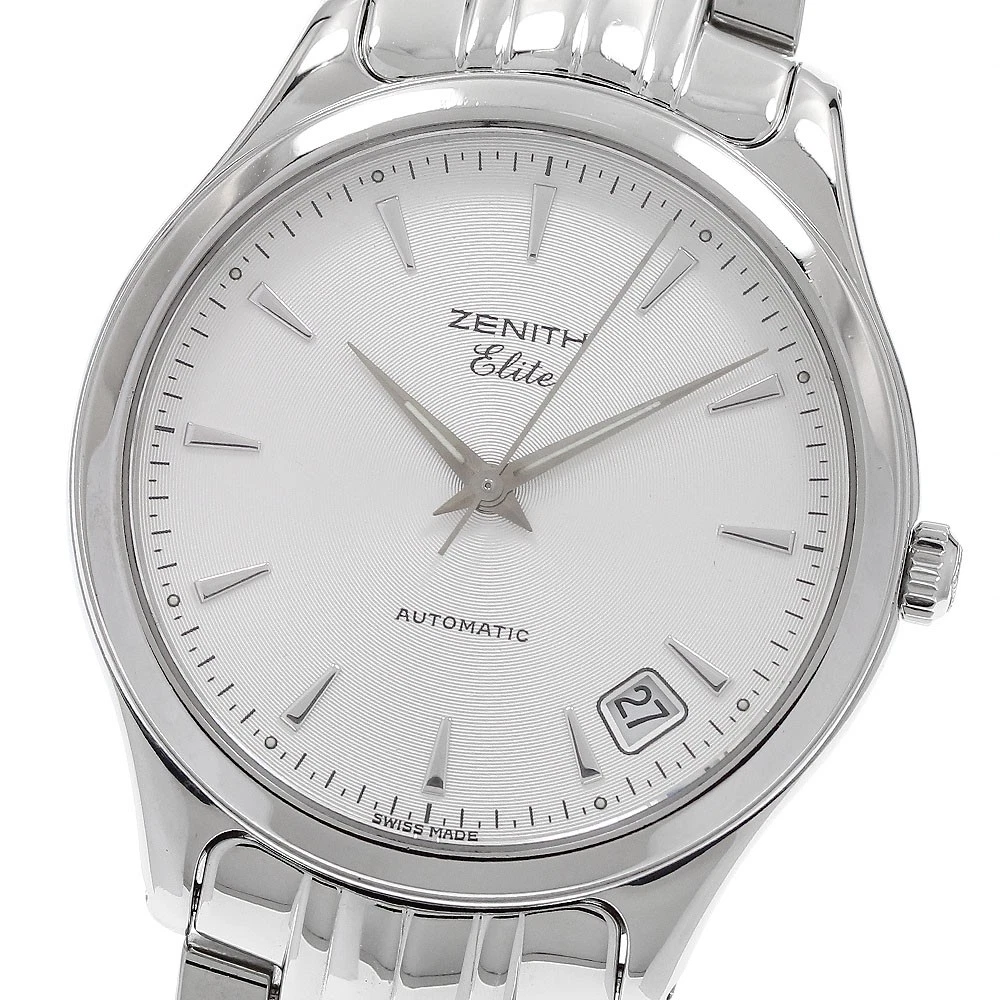 AUTH ZENITH WATCH ELITE 02.0040.670 AUTOMATIC DATE STAINLESS STEEL MEN'S F/S