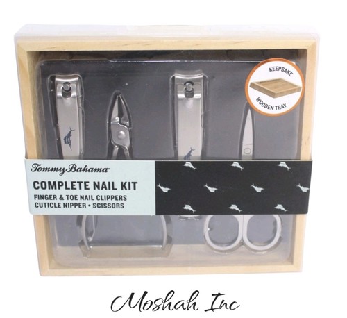 Tommy Bahama Maniküre Nagel Set Nagelpflege Fingernagel, Zehenknipser, Schere Neu - Bild 1 von 2