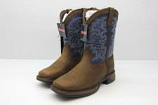 Durango Lil' Rebel Kid's Western Boot 8 inch Blue and Brown  DWBT053 Size 3.5m