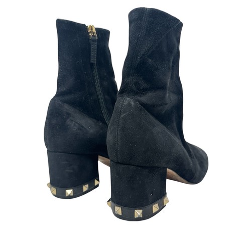 Valentino Garavani Rockstud stivali stivaletti scamosciati neri taglia 36,5 US 6,5 - Foto 7 di 17