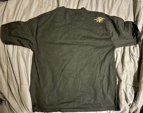 T-shirt vintage Meezan uomo taglia 3XL nera hip hop Y2K logo oversize - Foto 6 di 7