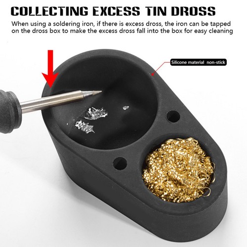Soldering Iron Tip Cleaner Brass Cleaning Wire Silicone Holder Double Ball Acces - Picture 5 of 22
