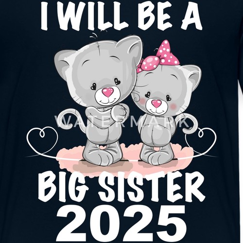 I Will Be Big Sister 2025 Pregnancy Announcement Kids' Premium T-Shirt - Picture 2 of 13