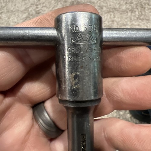 GTD Greenfield Spezialeinsätze umschaltbarer Gewindebohrer Schneideisenschlüssel 1/4" 1/2" T-Griff 338 Werkzeug - Bild 2 von 12